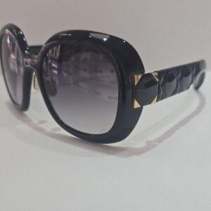 CHRISTIAN DIOR Elegant Black Sunglasses with Gold Accents